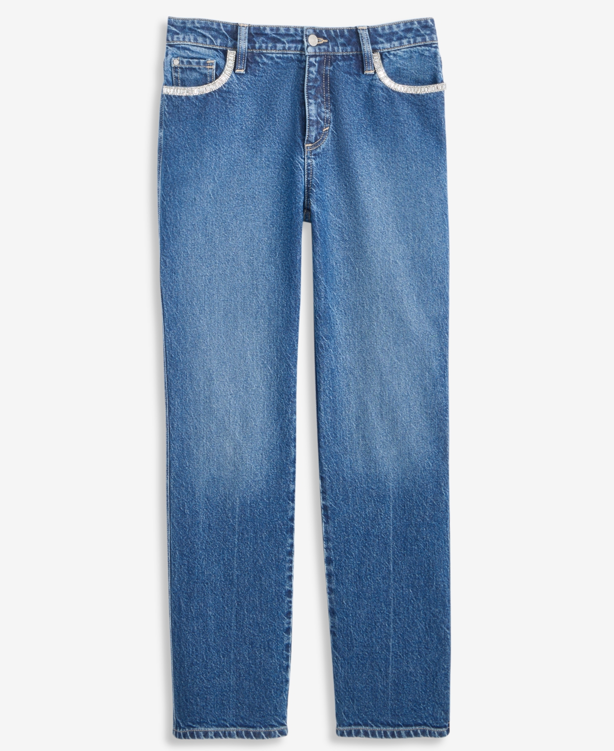 I.n.c. International Concepts Women's Mid-Rise Slim-Straight Leg Embellished-Pocket Jeans, Macy's Exclusive