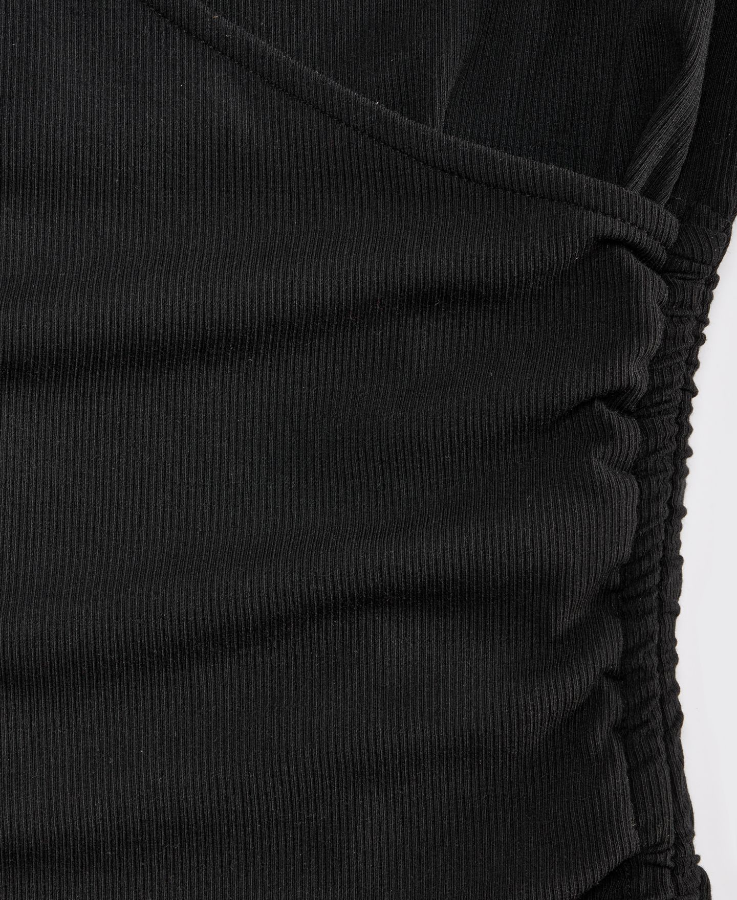 Женская футболка I.N.C. International Concepts Short Sleeve Rib Knit Faux Wrap, цвет: Глубокий чёрный — фото 3