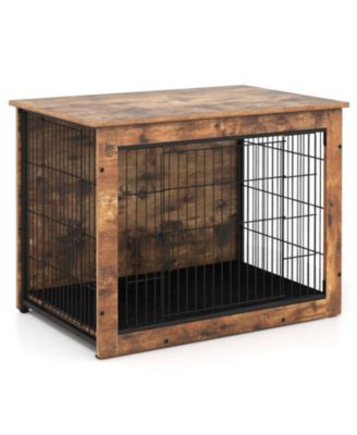 33 in Cushioned Dog Crate Furniture Doubling as an End Table