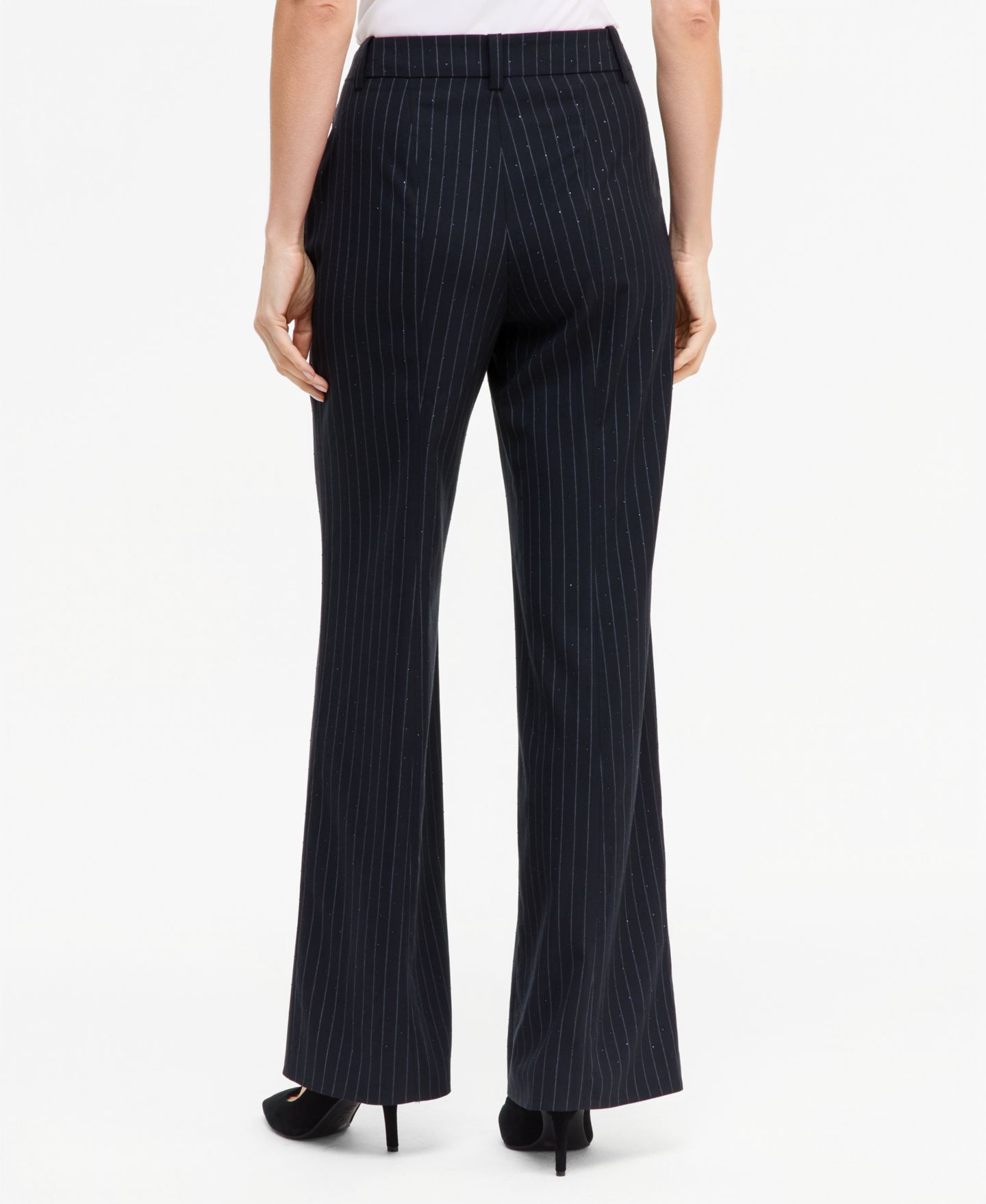 Женские брюки I.N.C. International Concepts Crystal Embellished Pinstripe Wide-Leg, цвет: Индиго ночной — фото 3