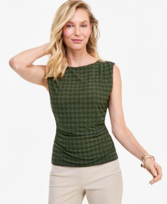Women's Sleeveless Printed Mesh Top