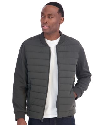 Men's Mixed Media Puffer Regular-Fit Jacket