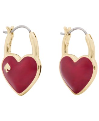 Heart & Spade Cubic Zirconia Huggies Earrings