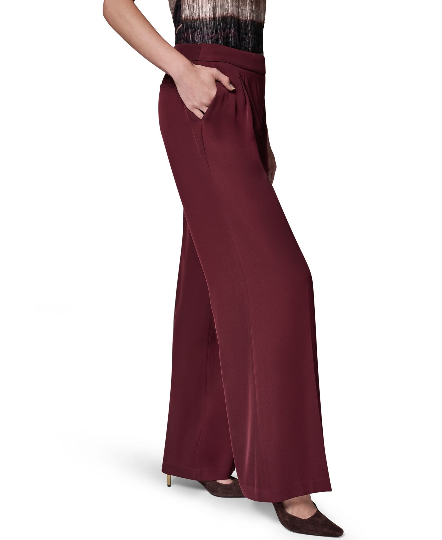 Petite High-Waisted Wide-Leg Pants