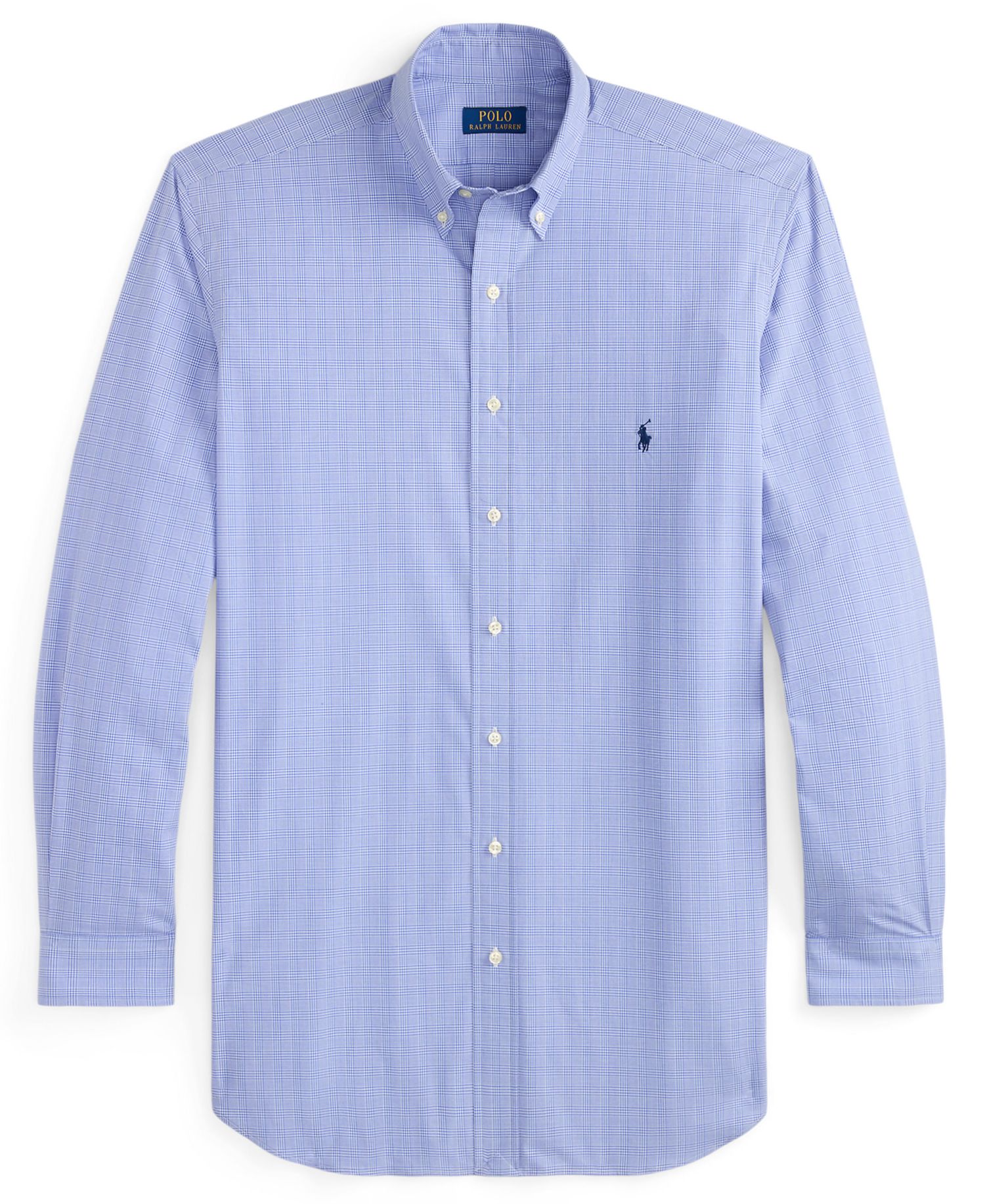 Men's Big & Tall Checked Stretch Poplin Shirt