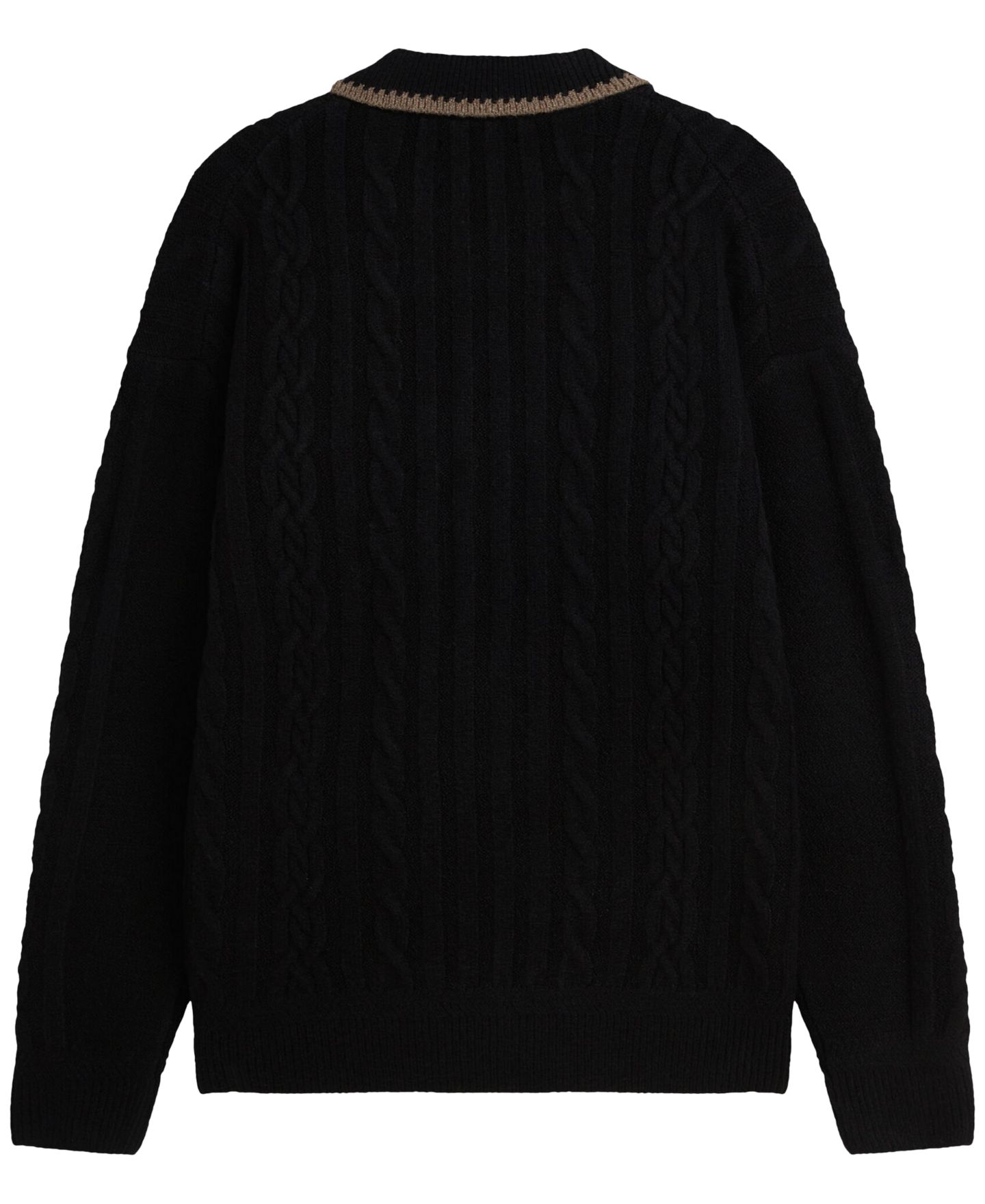 Мужской свитер SCOTCH & SODA Soft Knit Polo Cable Dropped Shoulder Polo Sweater, цвет: Meteorite — фото 6