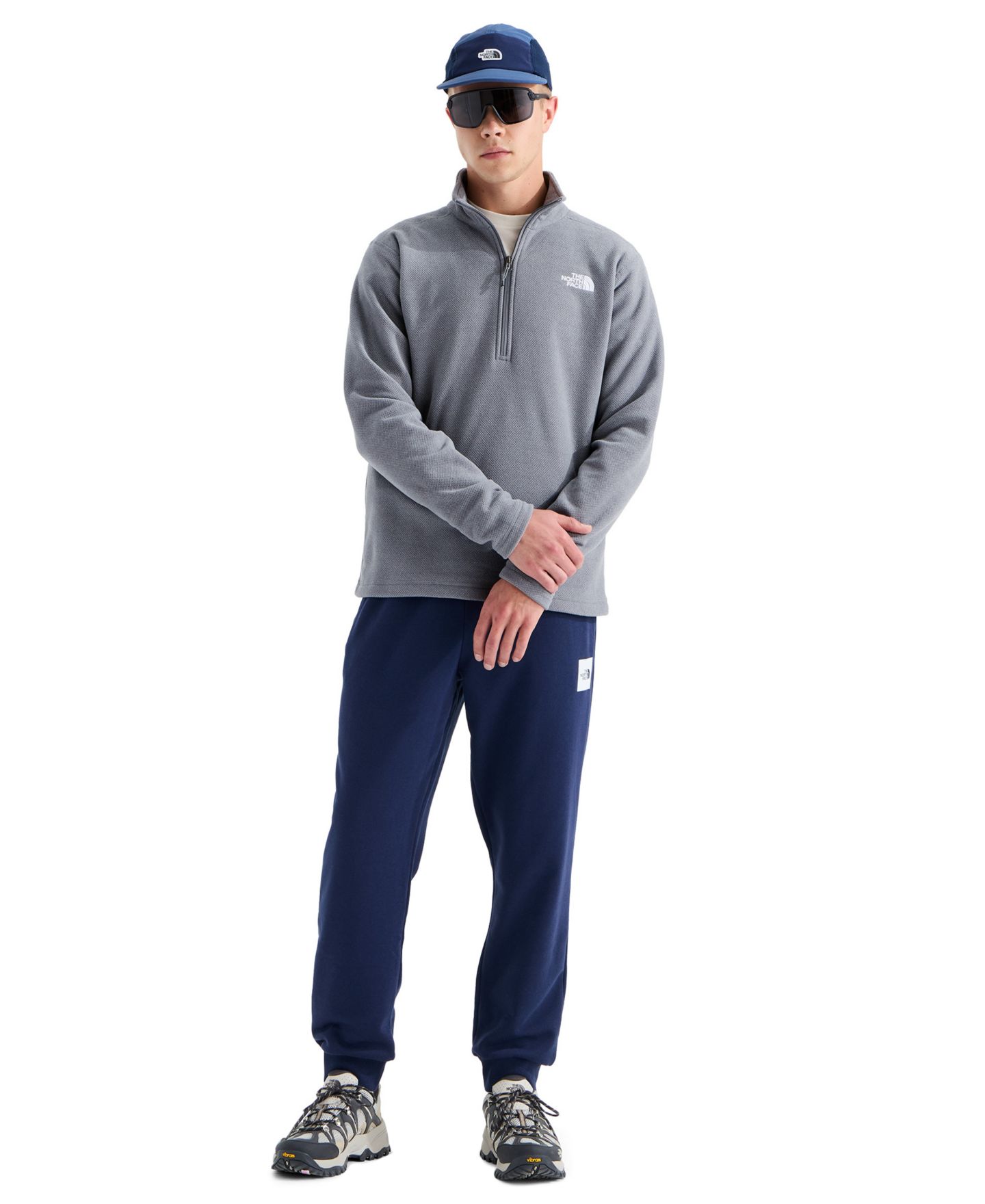 Мужской свитшот The North Face Textured Rock Quarter-Zip, цвет: Жемчужный меланжевый — фото 2