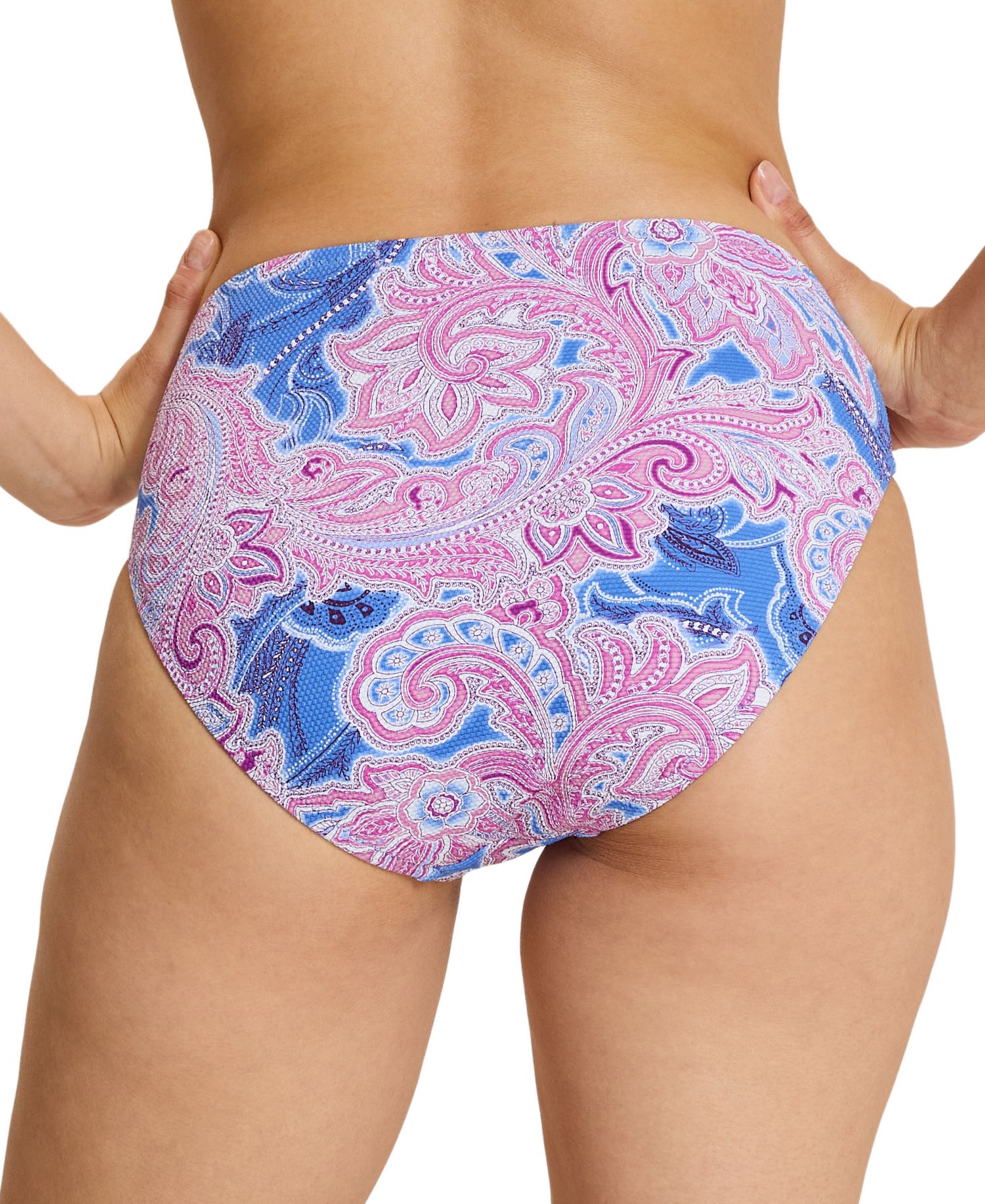 Women's Paisley Daze High-Waisted Tummy-Control Bikini Bottom