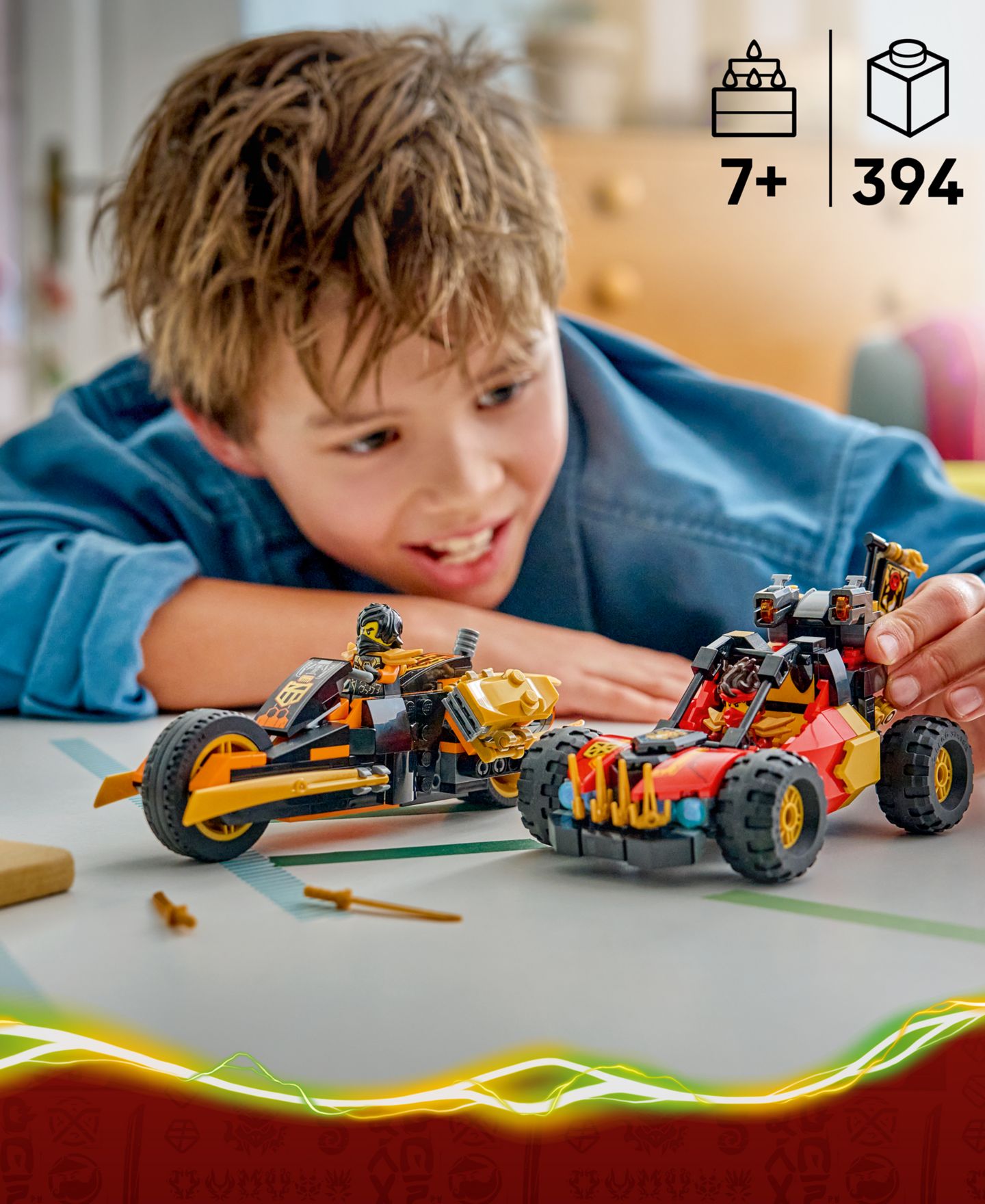 Детские конструкторы LEGO® Ninjago Kai and Cole's Combiner Vehicles 71864, 394 Pieces — фото 4