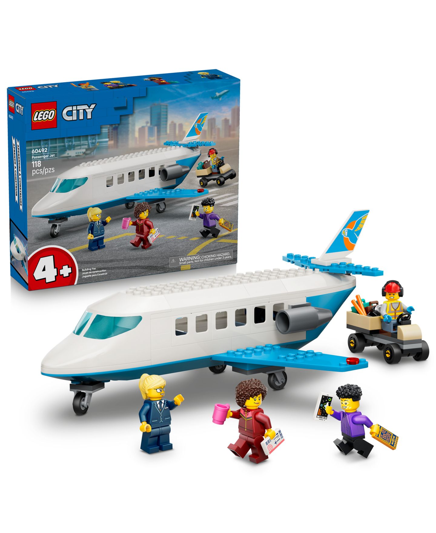 Детские конструкторы LEGO® City Passenger Jet Building Toy 60492, 118 Pieces — фото 1