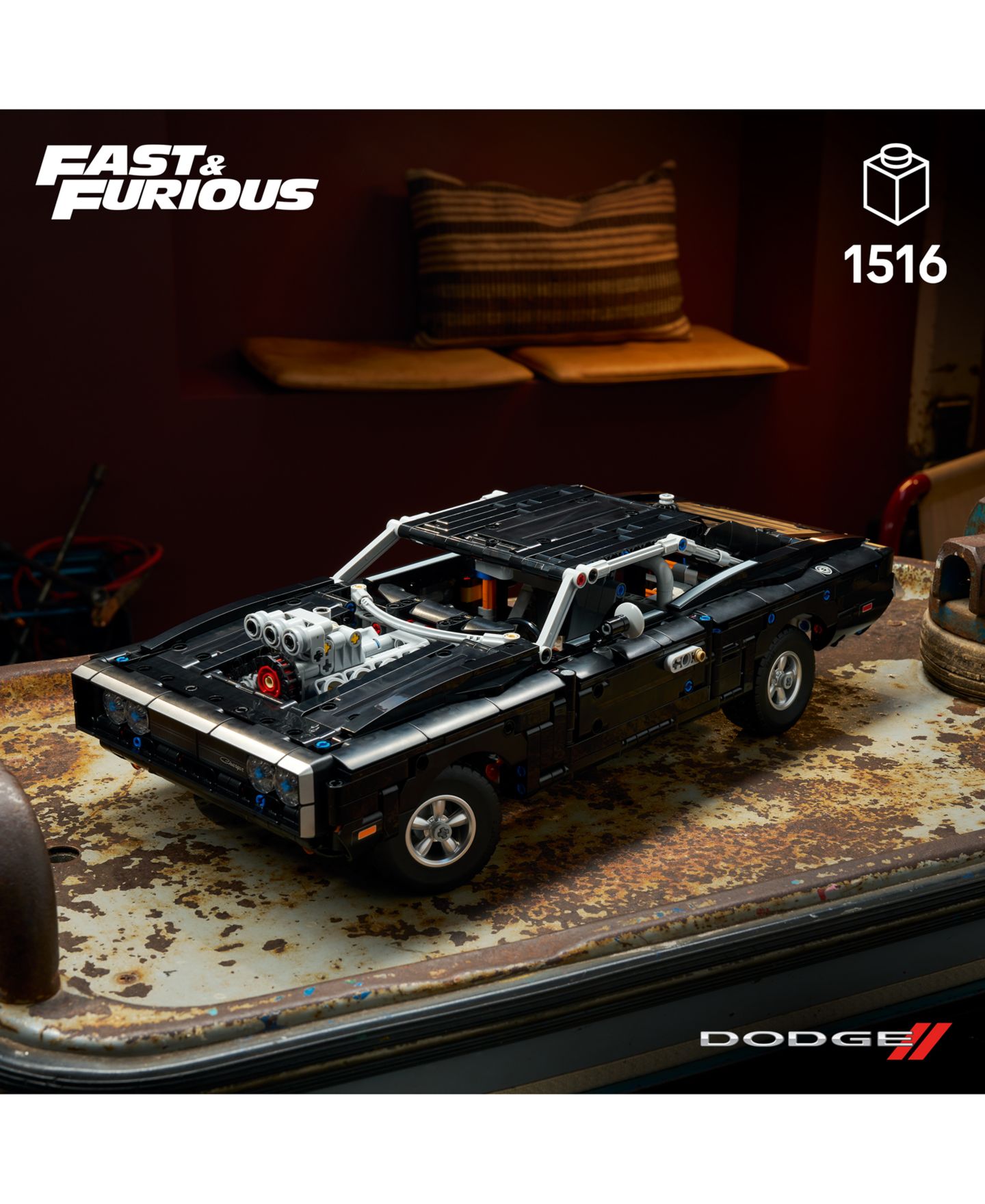 Детские конструкторы LEGO® Technic Fast and Furious Dodge Charger R/T Car 42231, 1516 Pieces — фото 3