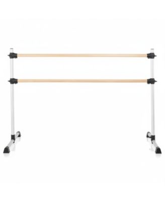 6 Ft Double Ballet Barre Freestanding Portable Height Adjustable Anti-Wobble for Pilates Workout