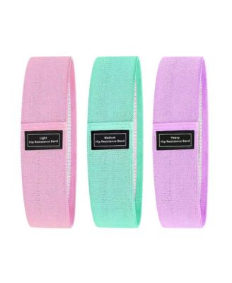 3-Piece Fabric Resistance Bands Set with Carry Bag, Light Medium Heavy Booty Exercise Bands for Fitness Yoga and Strength Training