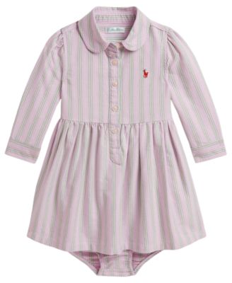 Baby Girls' Striped Cotton Shirtdress and Bloomer, 2-Piece Set