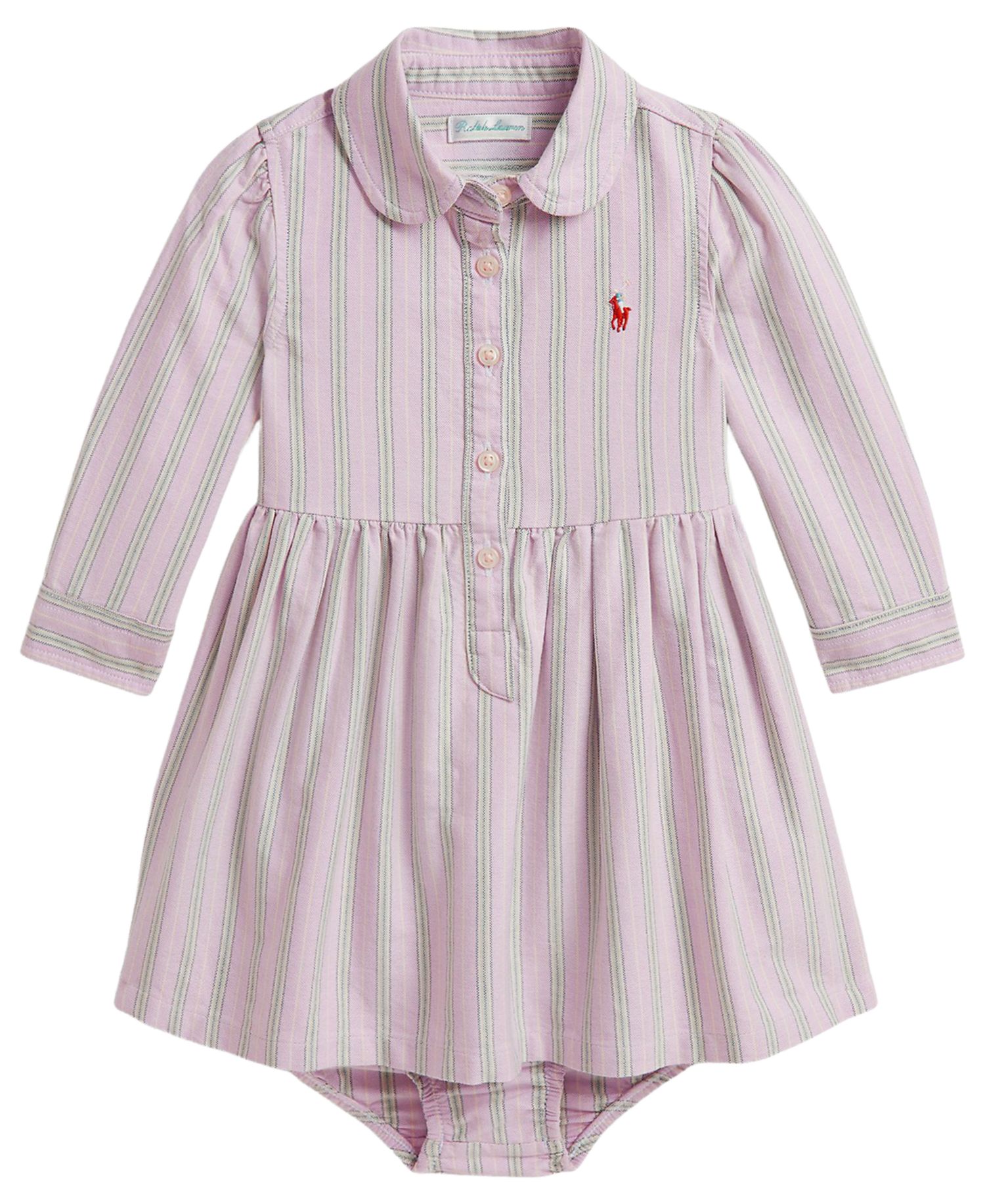 Baby Girls' Striped Cotton Shirtdress and Bloomer, 2-Piece Set