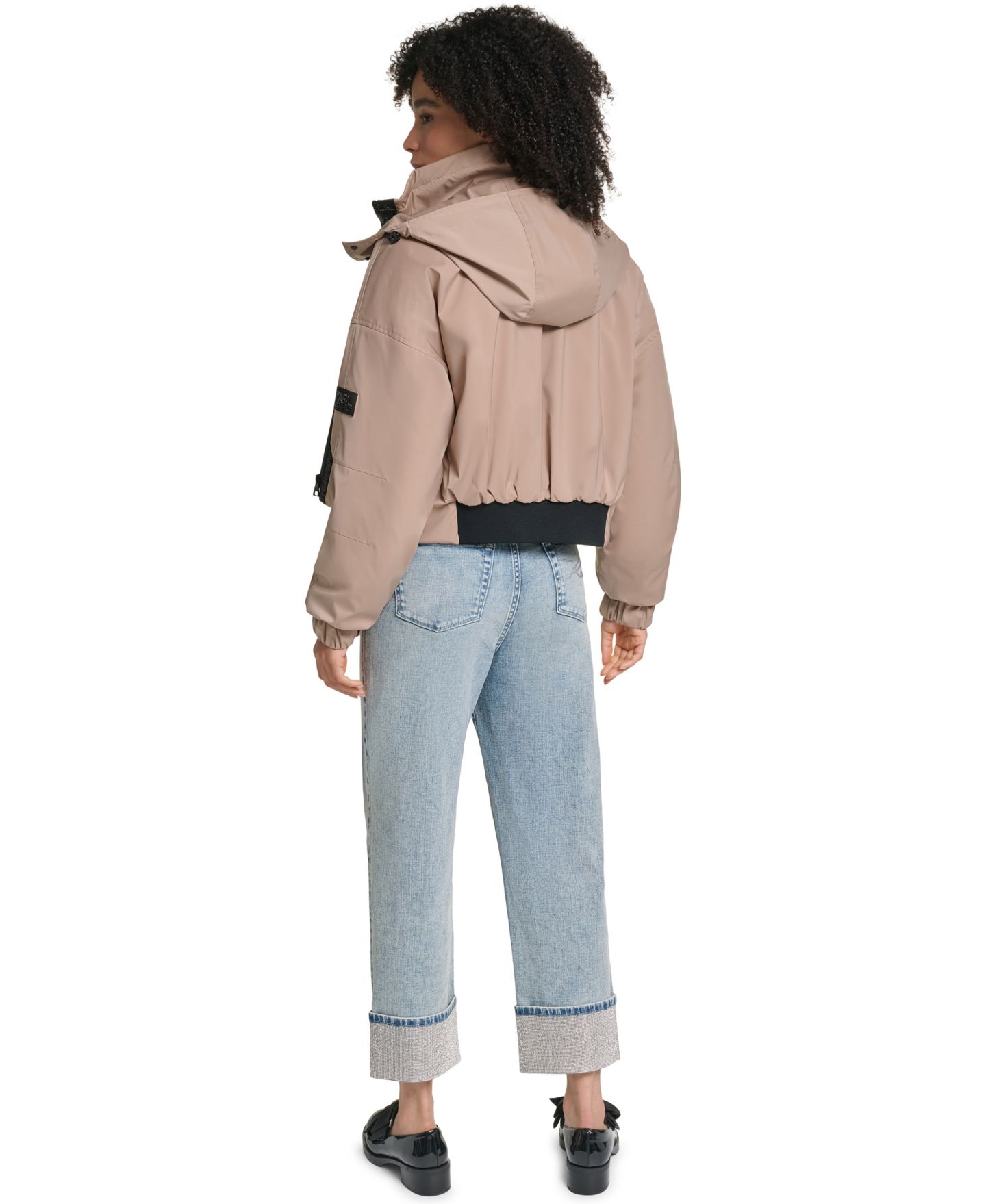 Женская куртка KARL LAGERFELD PARIS Zip Up Active Bomber, цвет: Бежевый — фото 4