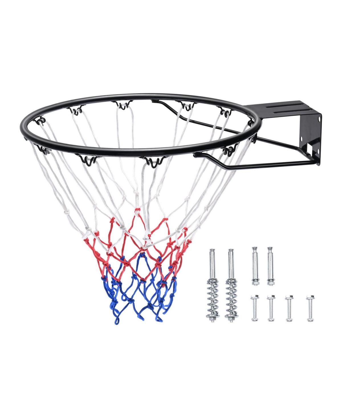 Sugift Heavy Duty Q235 Wall Door Mounted Basketball Flex Rim Goal Replacement with Net 18in Standard Hoop