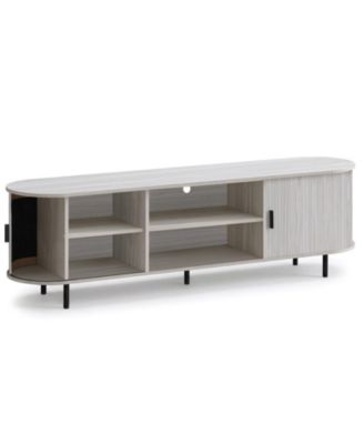 TV Stand for TVs with Fluted Sliding Doors and 8 Storage Compartments