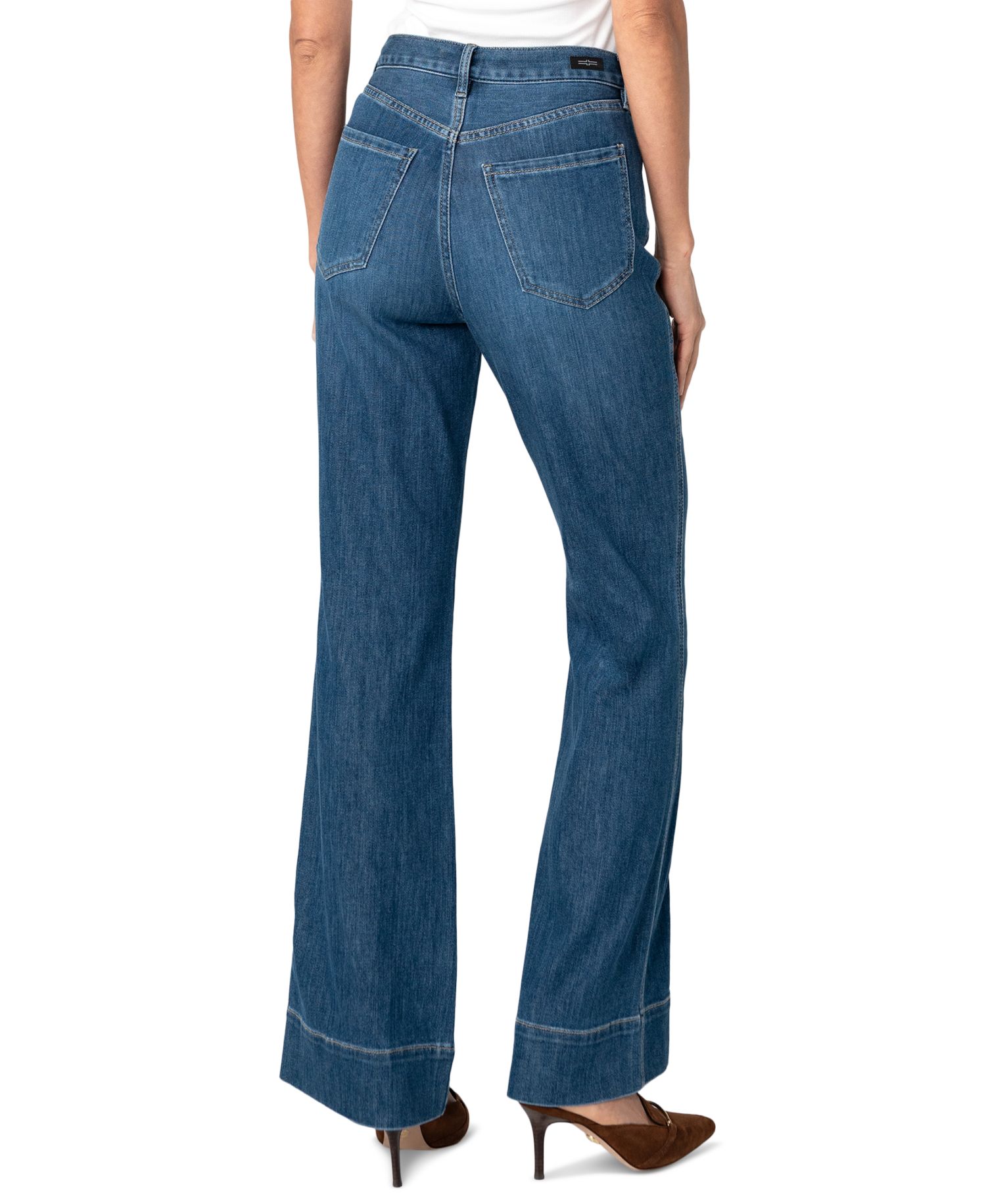 Petite Relaxed High-Rise Seamed Bootcut Jeans