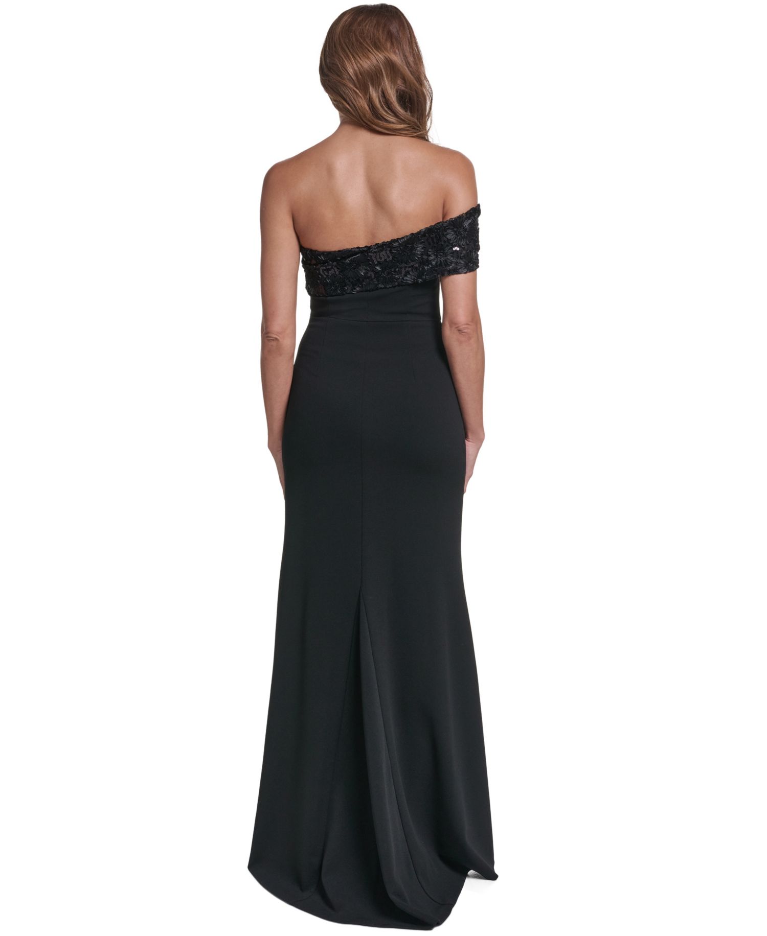 Petite One-Shoulder Embellished Formal Gown