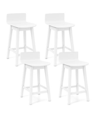 24.5-Inch Swivel Wooden Bar Stools Set of 4 with Low Back