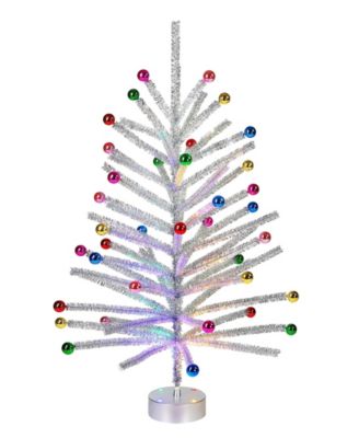 Tinsel Tree with Ornaments and 48" Builtin Color Wheel