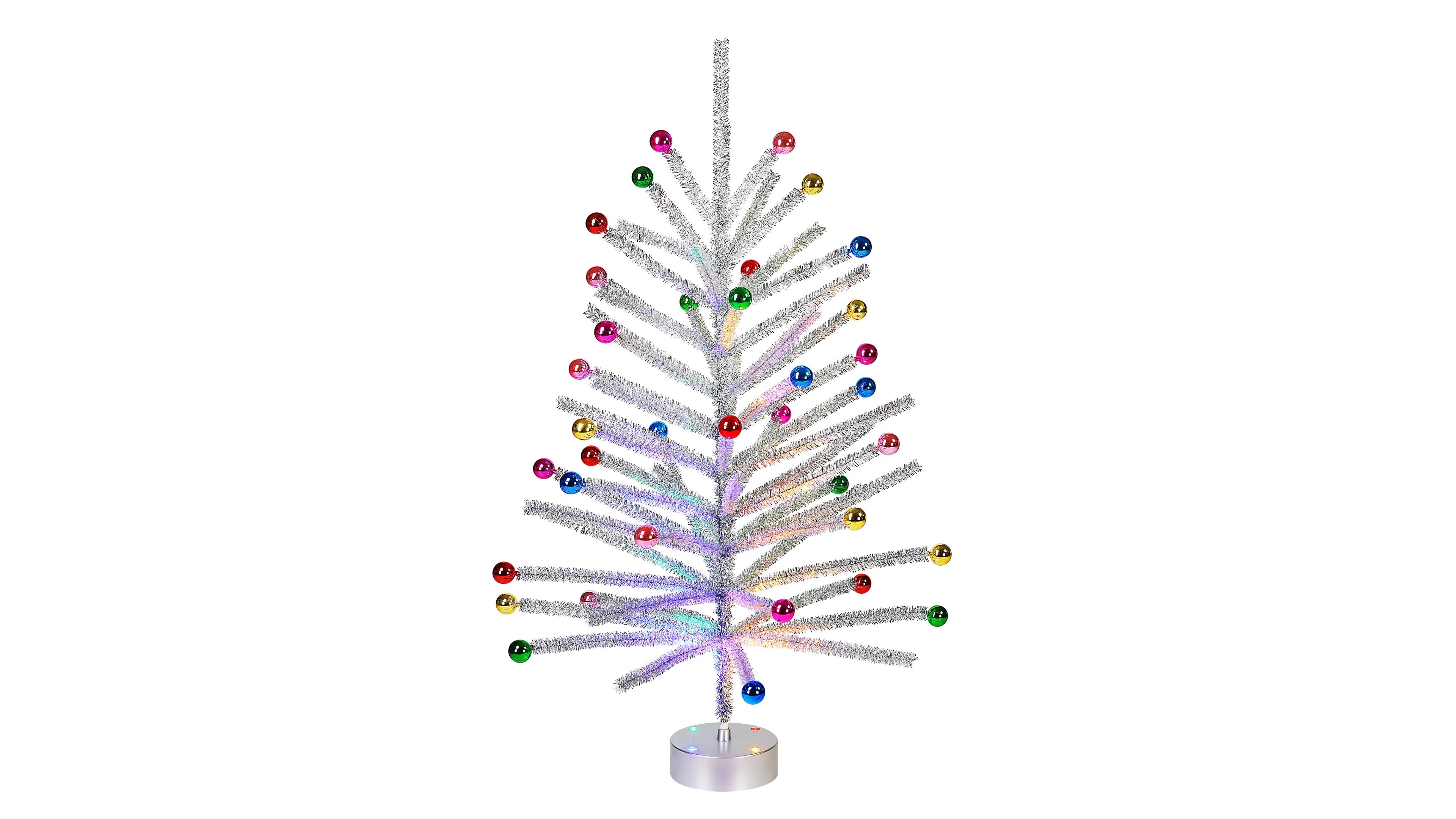 Mr. Christmas Tinsel Tree with Ornaments and 48" Builtin Color Wheel