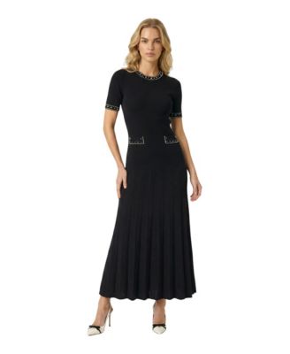 Women's Embellished Knit Midi Dress