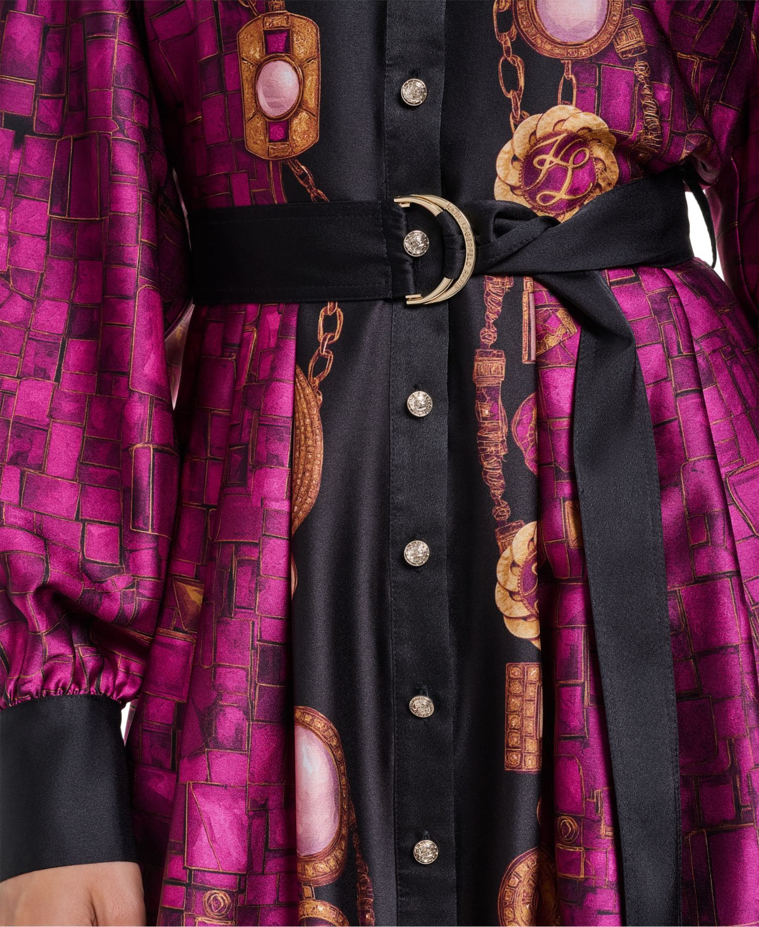 Petite B.F. Collared Long-Sleeve Belted Shirt Dress