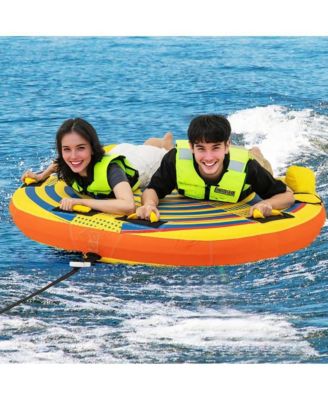1 or 2 Person Inflatable Towable Tube for Boating with Quick Connector