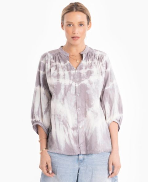 Женский топ Ocean+Main Tie-Dye Button-Front Peasant