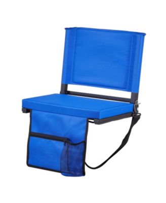 SUFIFT Folding Bleacher Chair Stadium Seat with Back Support Thick Cushion Shoulder Strap Cup Holder Pocket