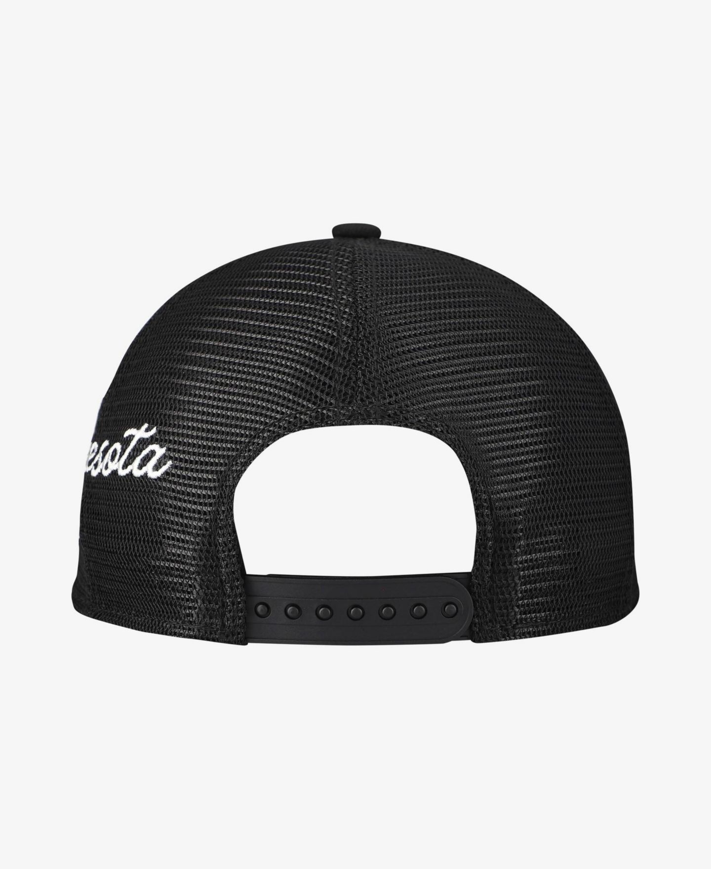 Мужская кепка New Era Black Minnesota Twins Side Script 9FORTY A-Frame Trucker Adjustable Hat — фото 4