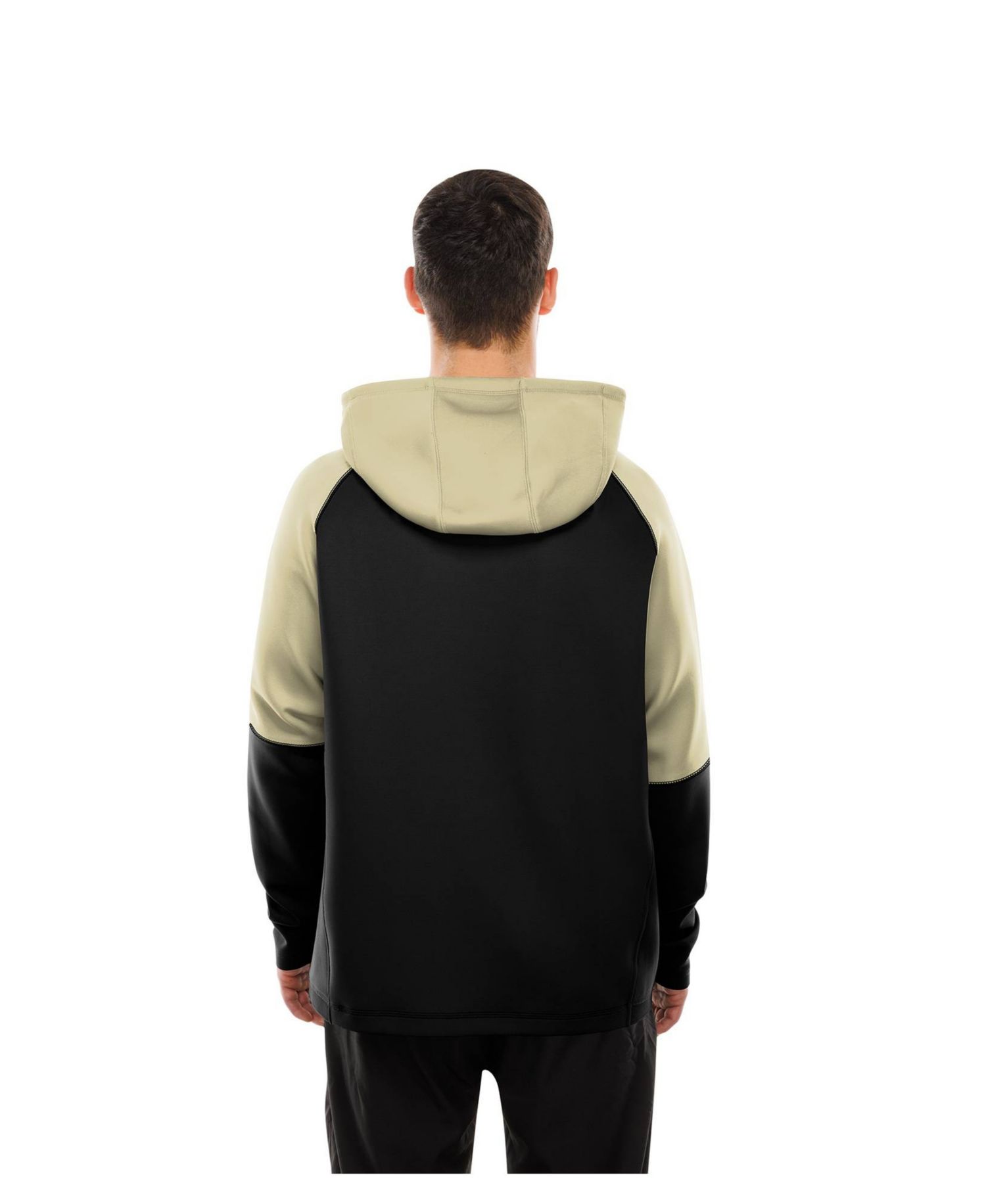 Men's Black New Orleans Saints Combine Authentic Color Block Raglan Pullover Hoodie