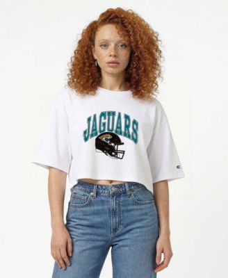Women's Jacksonville Jaguars Boyfriend Cropped Oversized T-Shirt