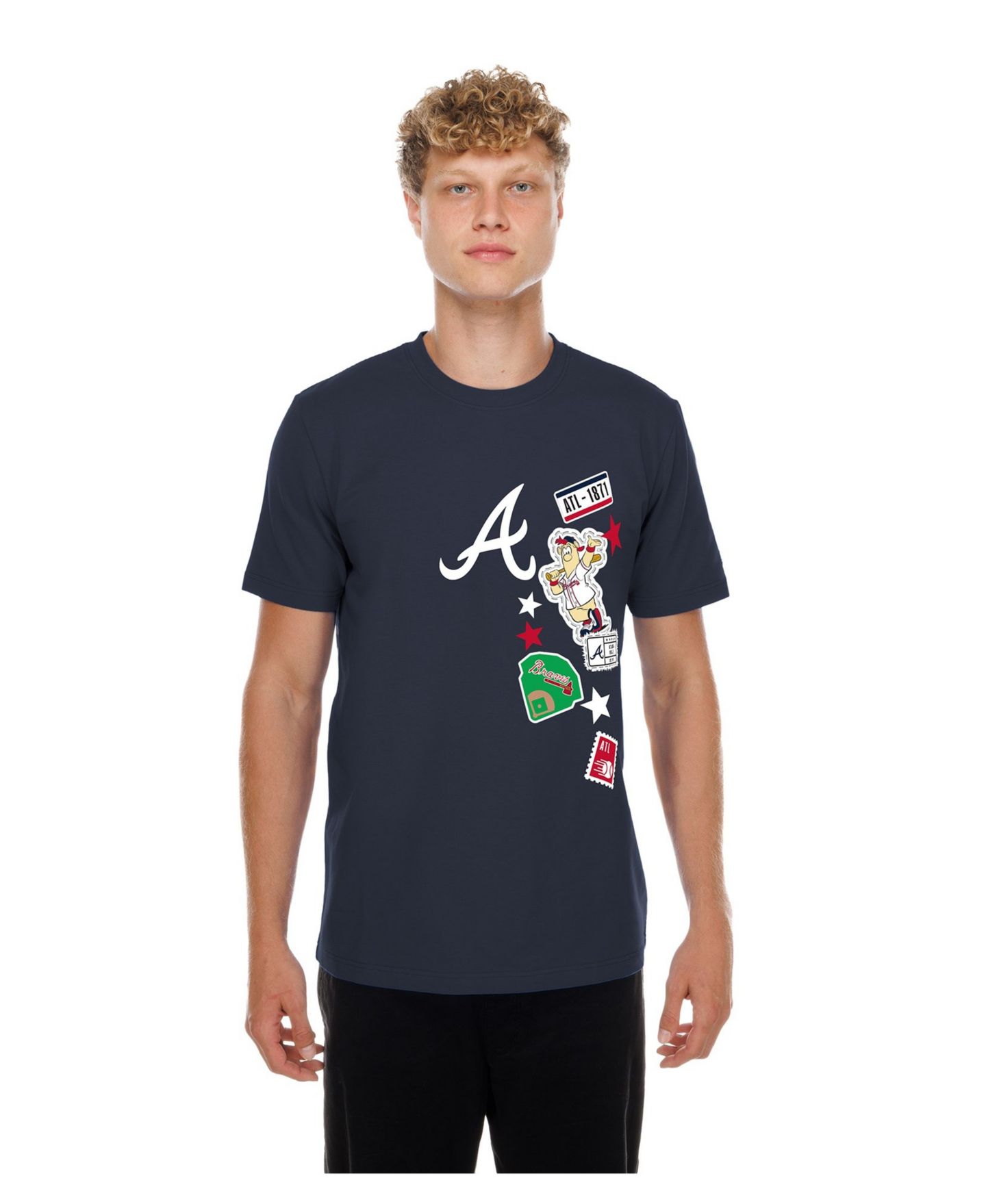 Мужская футболка New Era Navy Atlanta Braves City Patch — фото 1