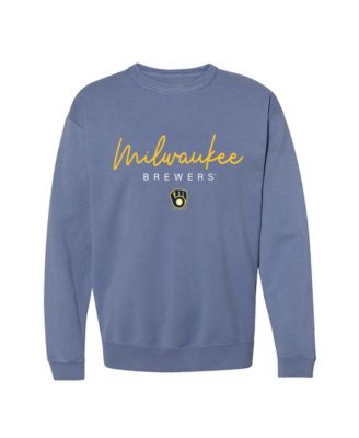 Women's Milwaukee Brewers Pigment-Dye Relaxed-Fit Long-Sleeve Crewneck Sweatshirt