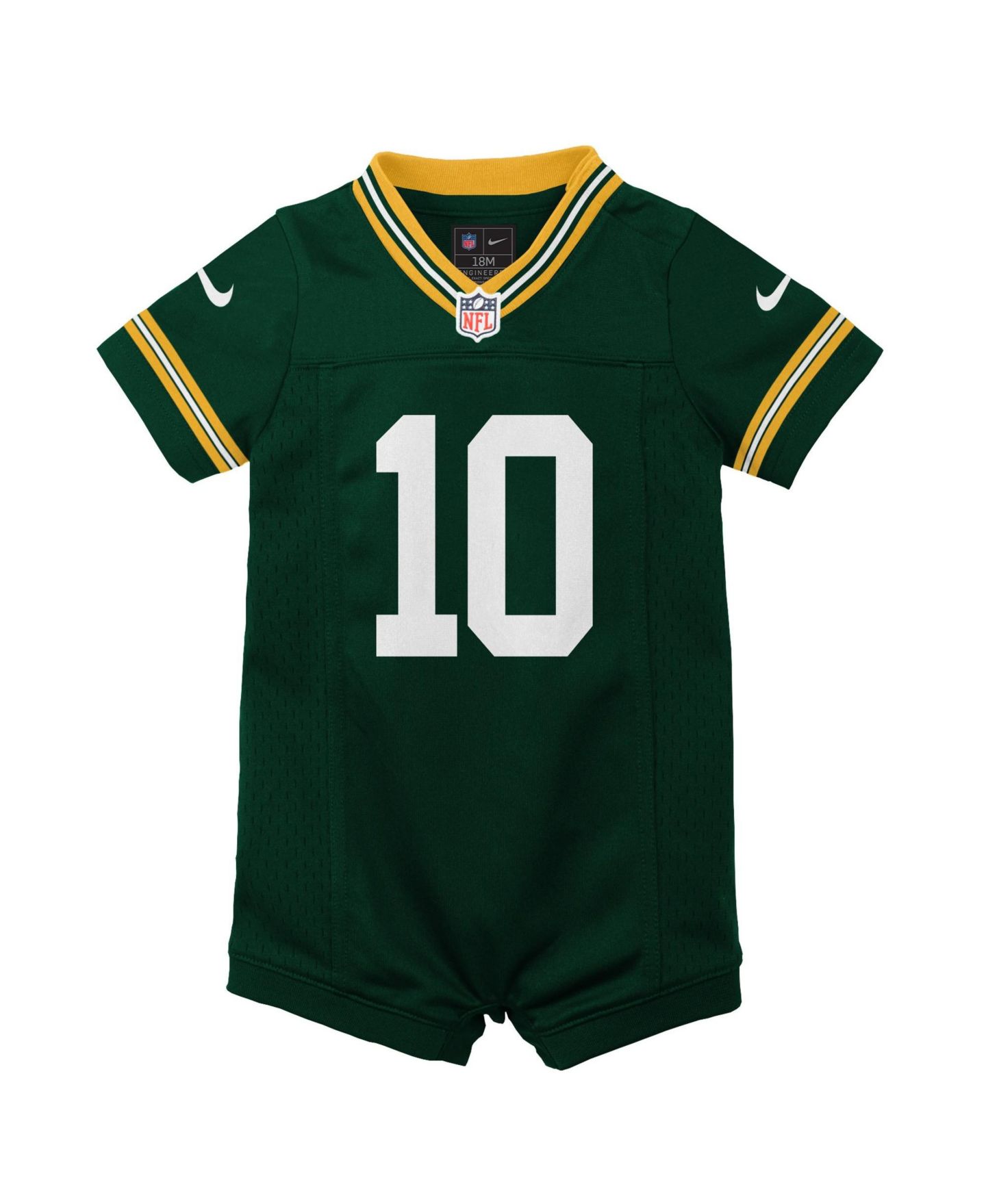 Комбинезон Nike Jordan Love Green Bay Packers Game Romper Jersey для малышей — фото 2