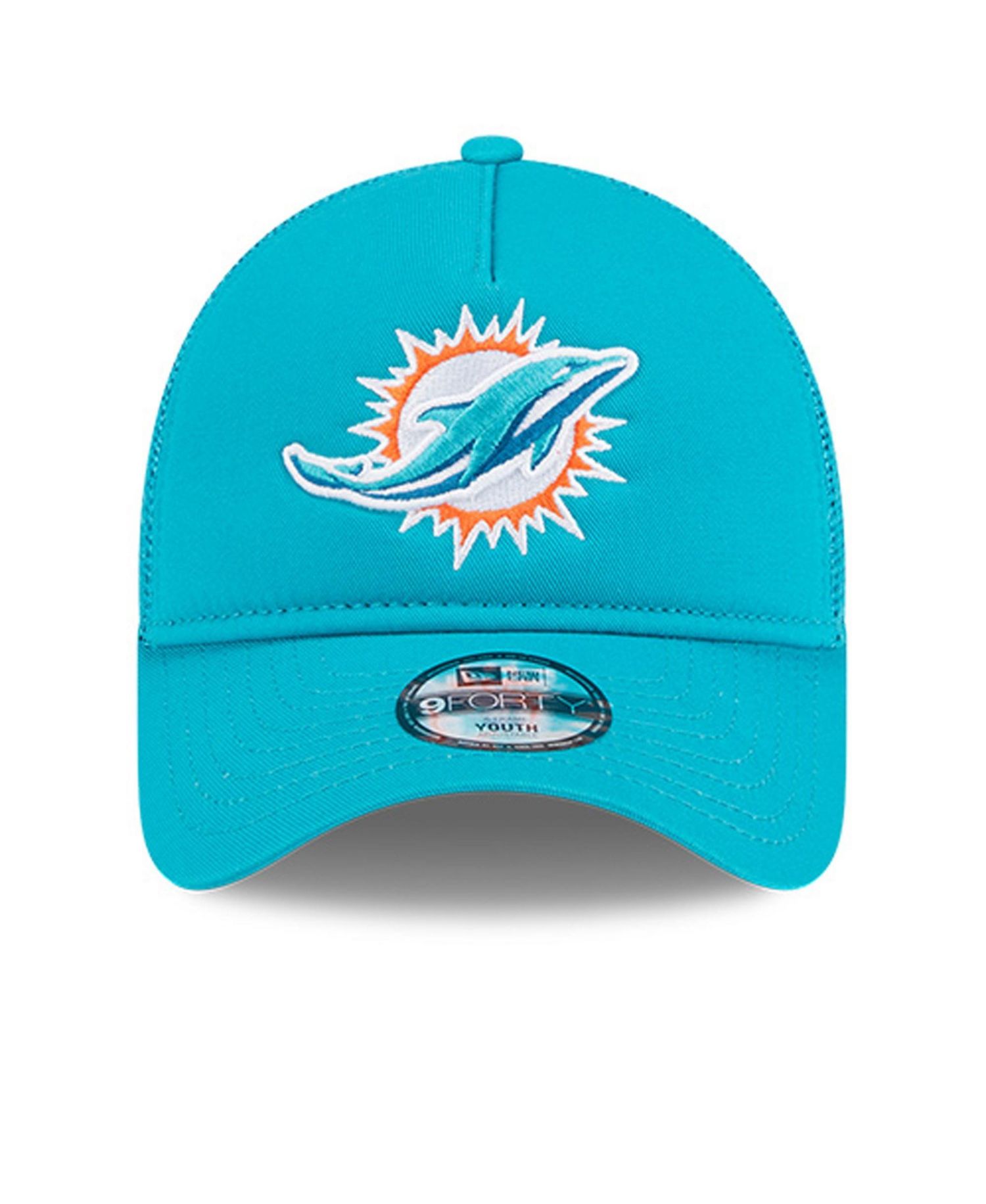 Big Boys and Girls Aqua Miami Dolphins Main A-Frame 9FORTY Adjustable Hat