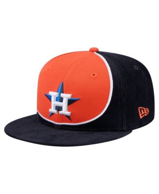 Men's Navy/Orange Houston Astros Retro Split Corduroy Snapback Hat