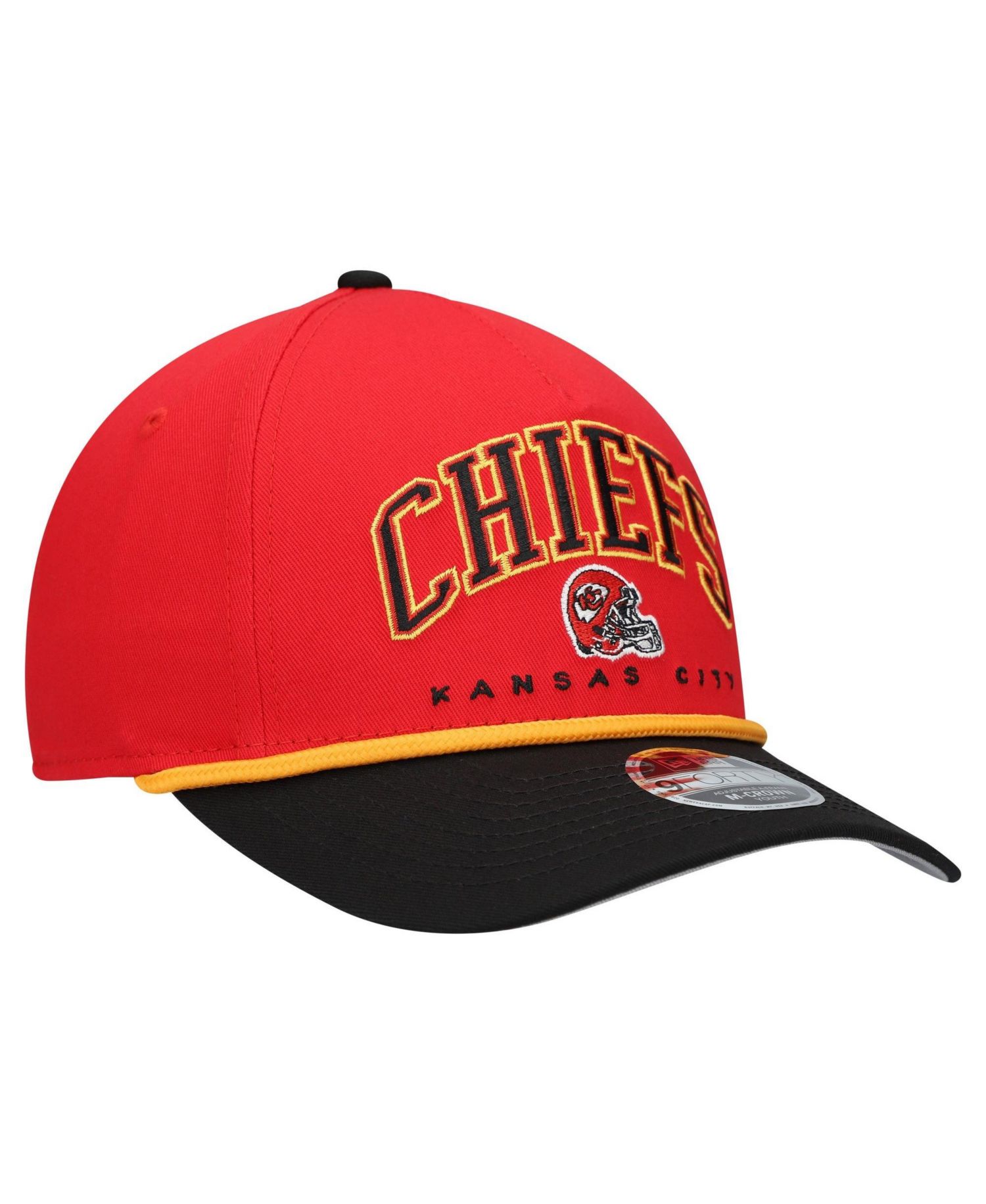 Big Boys and Girls Red/Black Kansas City Chiefs Arch COOLERA 9FORTY A-Frame Adjustable Hat