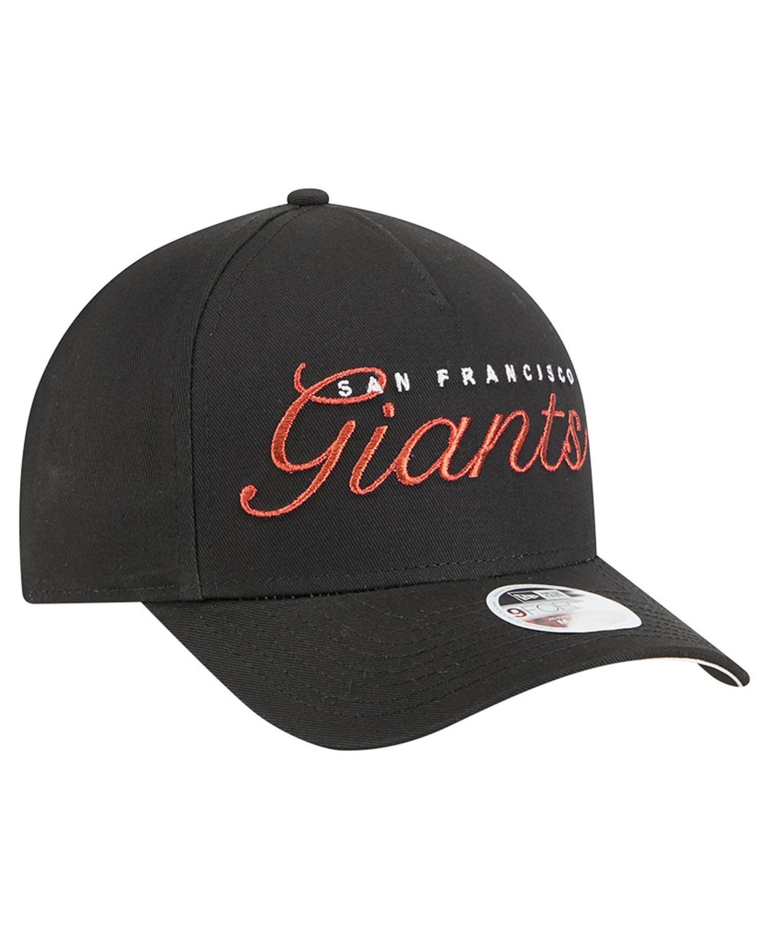 Women's Black San Francisco Giants Metallic A-Frame 9FORTY Adjustable Hat