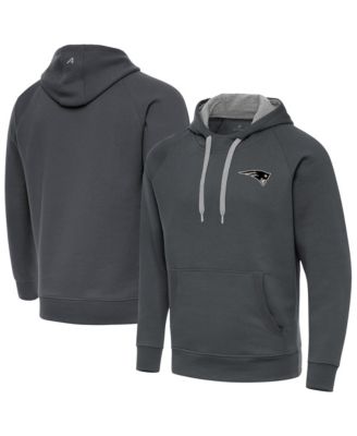 Men's Charcoal New England Patriots Brushed Carbon Victory Pullover Hoodie