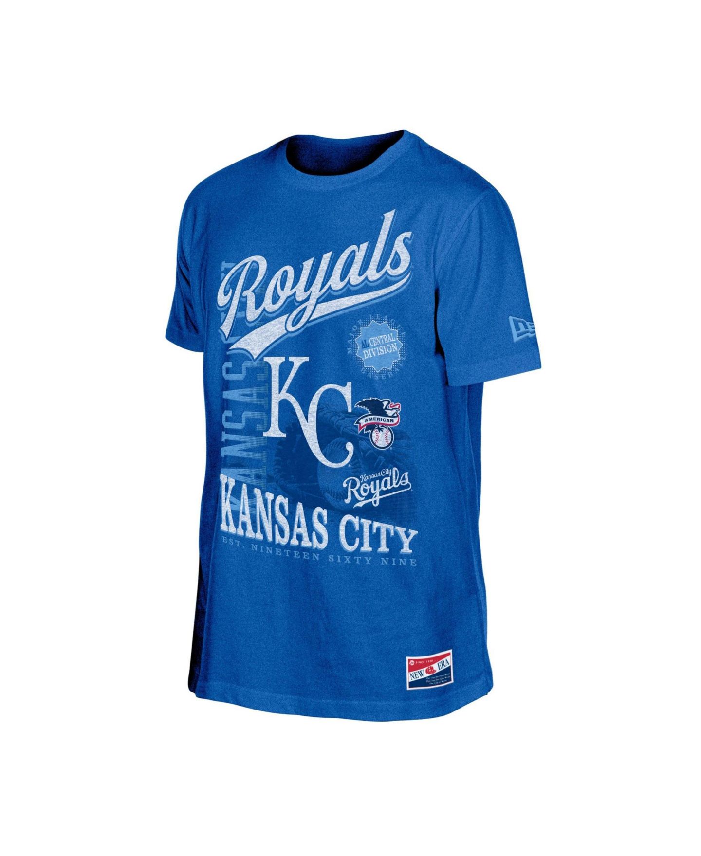 Мужская футболка New Era Royal Kansas City Royals Oversized Throwback Distressed — фото 3