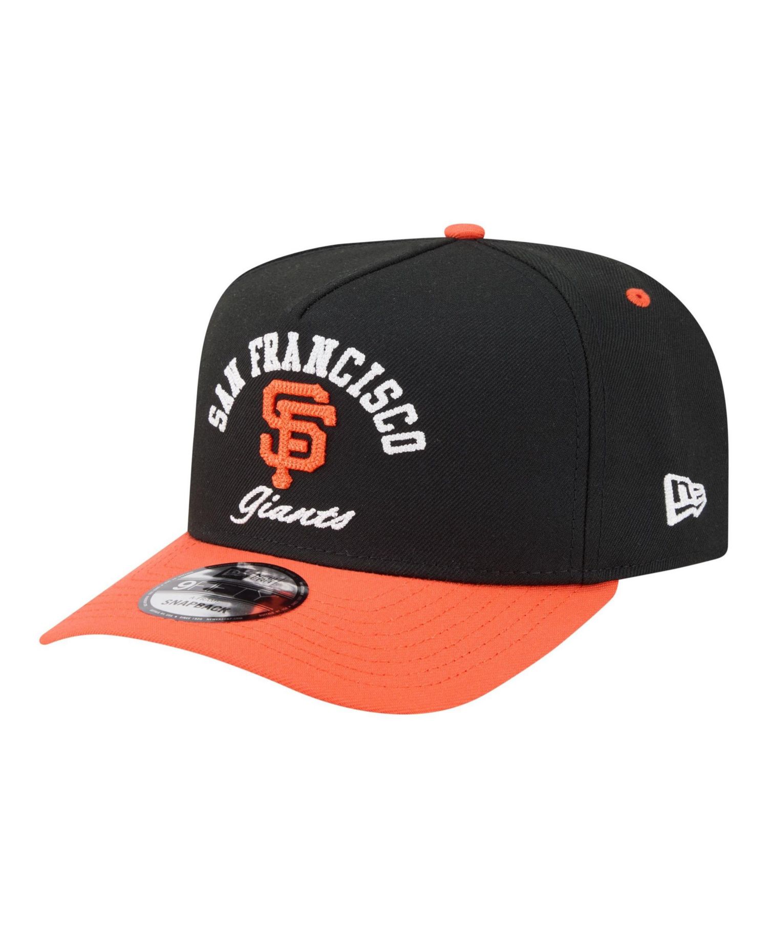 Men's Black/Orange San Francisco Giants Arched A-Frame 9FIFTY Adjustable Hat