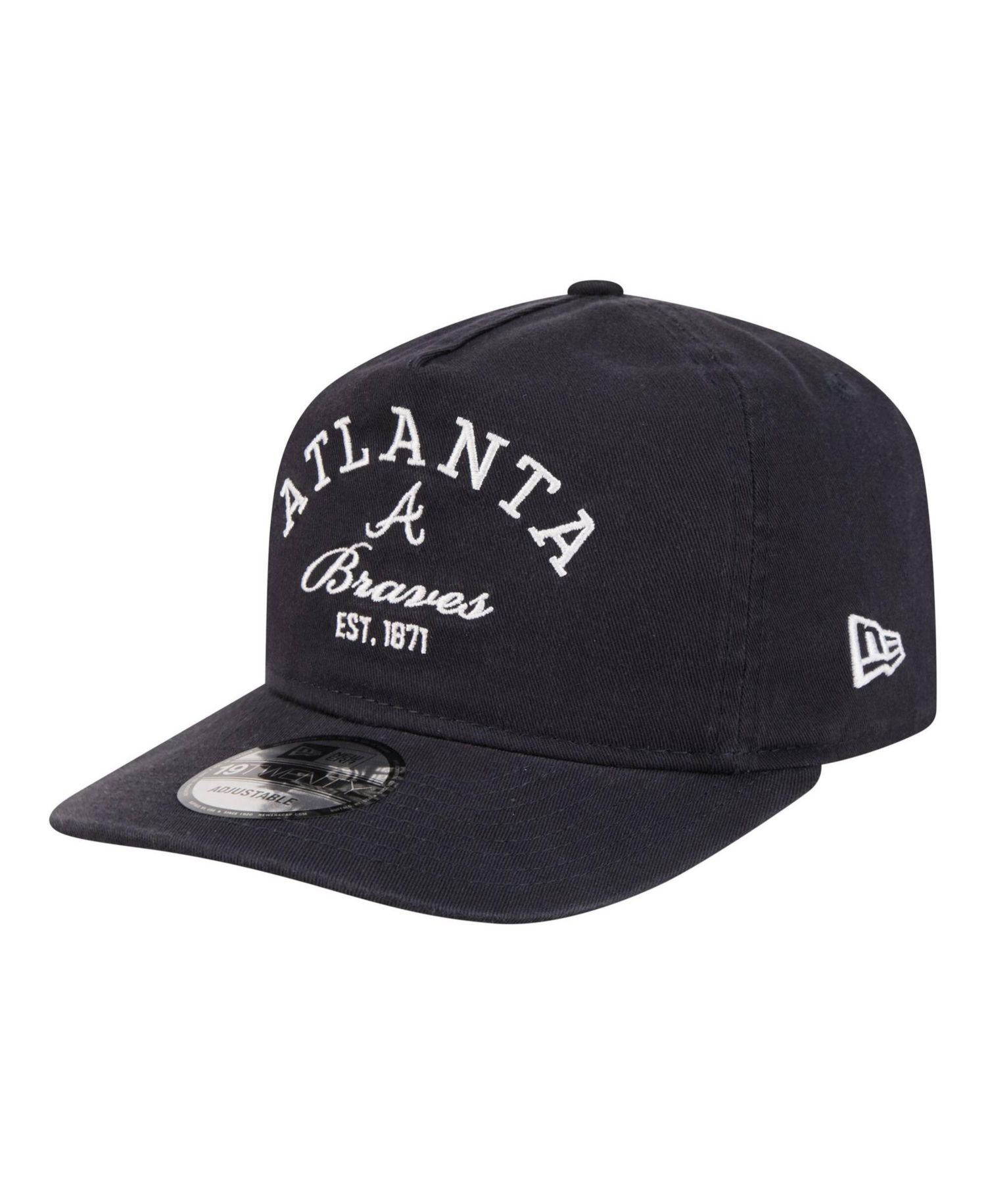 Men's Navy Atlanta Braves Stacked 19TWENTY Adjustable Hat