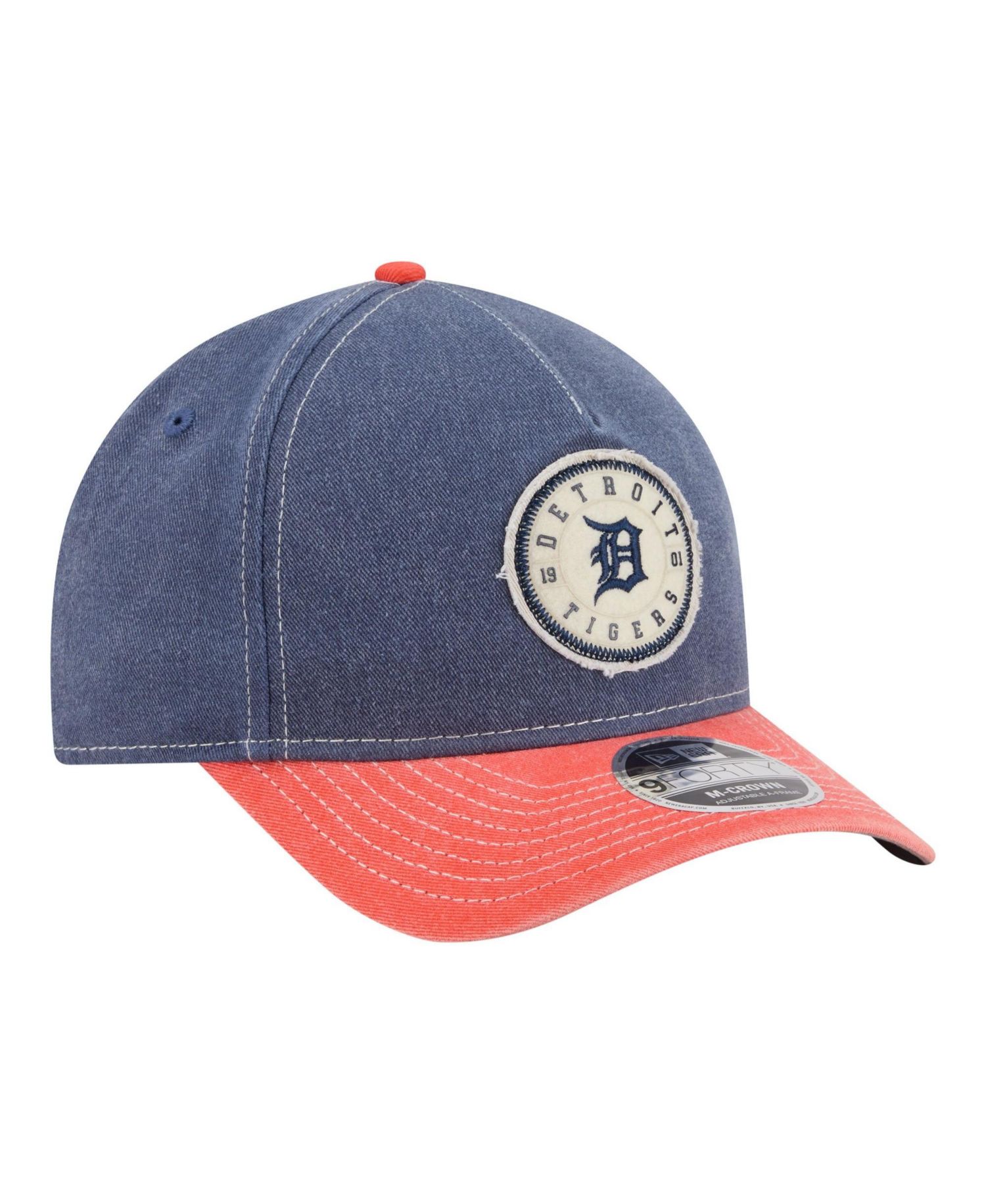 Men's Navy/Orange Detroit Tigers Felt M-Crown 9FORTY Adjustable Hat