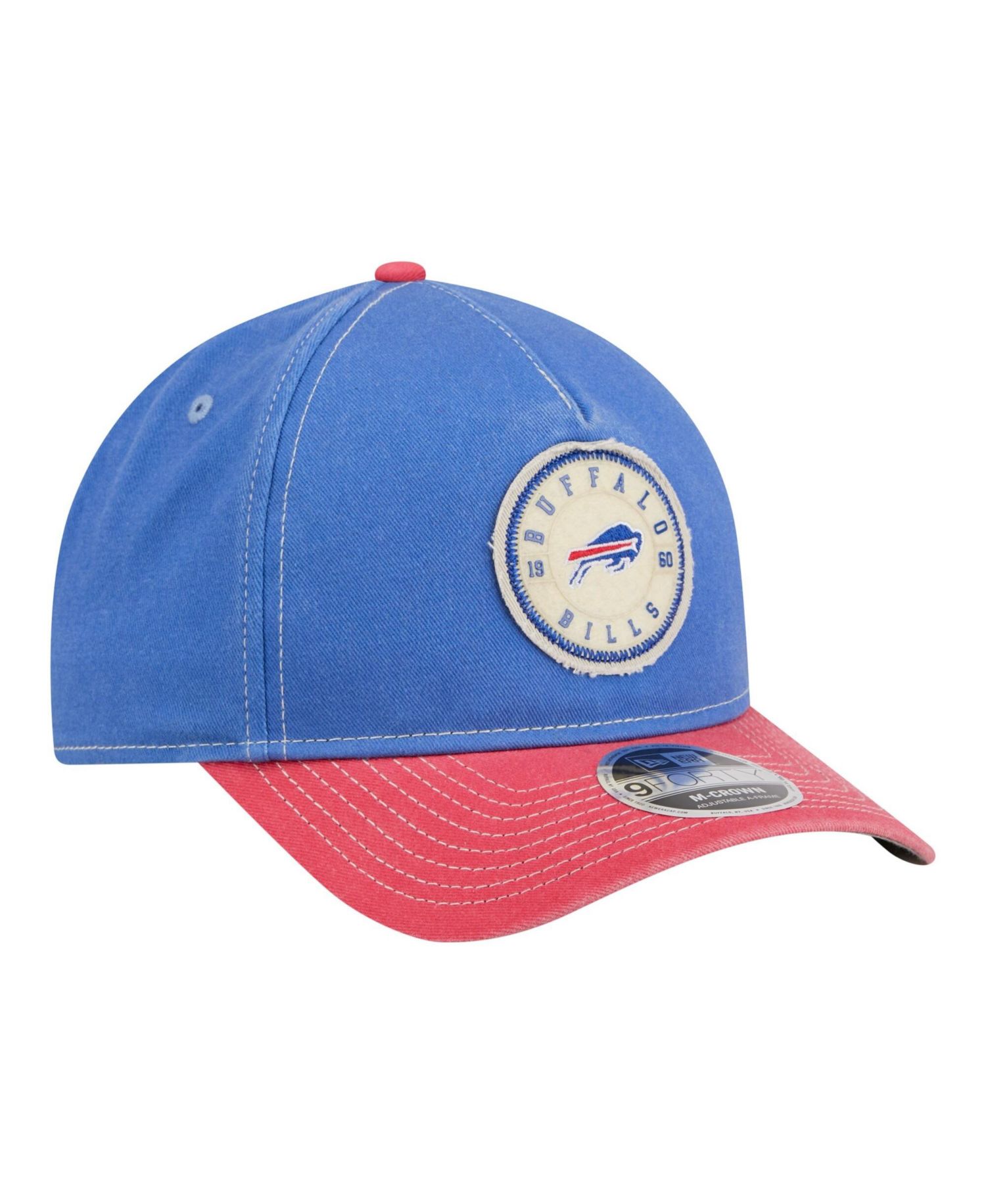 Men's Royal/Red Buffalo Bills 9FORTY Felt A-Frame Adjustable Hat