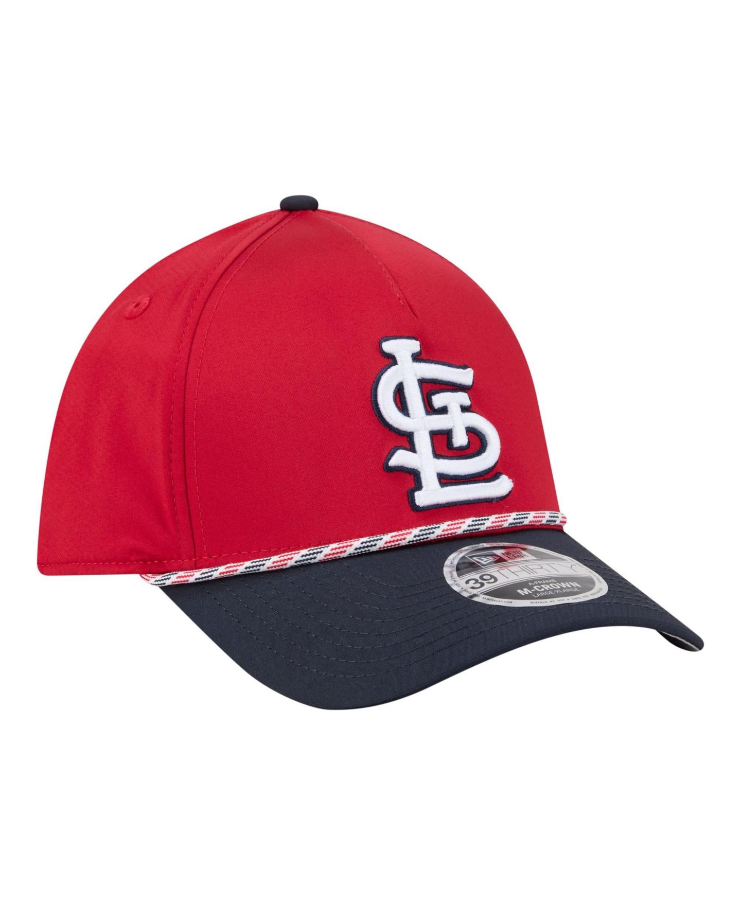 Мужская кепка New Era Red/Navy St. Louis Cardinals Rope M-Crown A-Frame 39THIRTY Flex Hat — фото 3