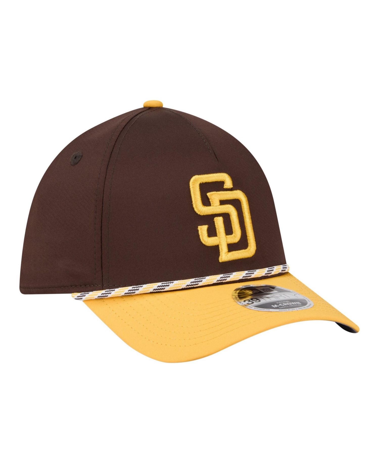 Men's Brown/Gold San Diego Padres Rope M-Crown A-Frame 39THIRTY Flex Hat